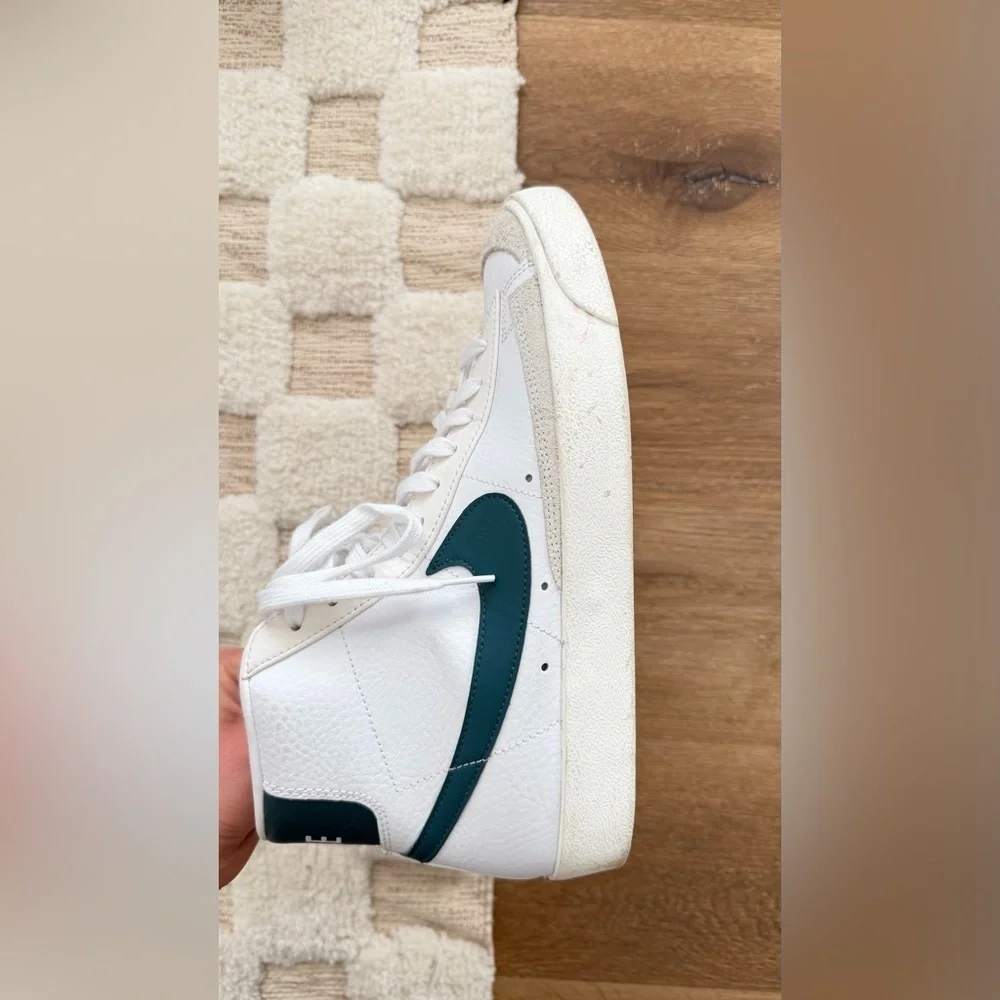 Nike Blazer Mid ‘77 Vintage Sneakers in White Dark Teal Green Colorway